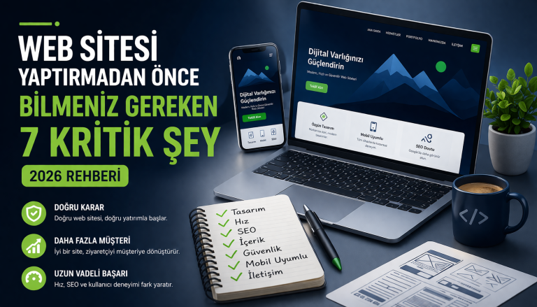 Web Sitesi Yaptırmadan Önce Bilmeniz Gereken 7 Kritik Şey (2026 Rehberi)